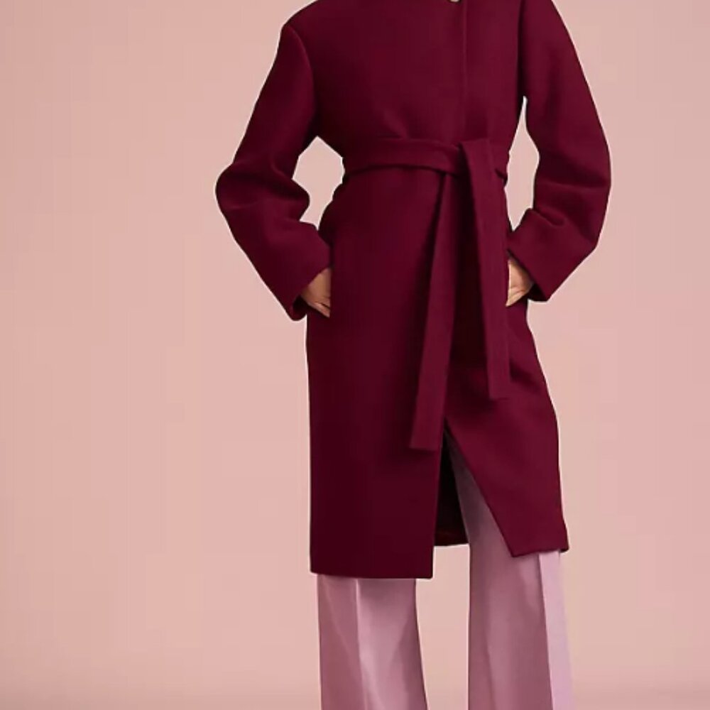 BRAND NEW Ann Taylor Tie Waist Balloon Sleeve Coat - Picture 5 of 5